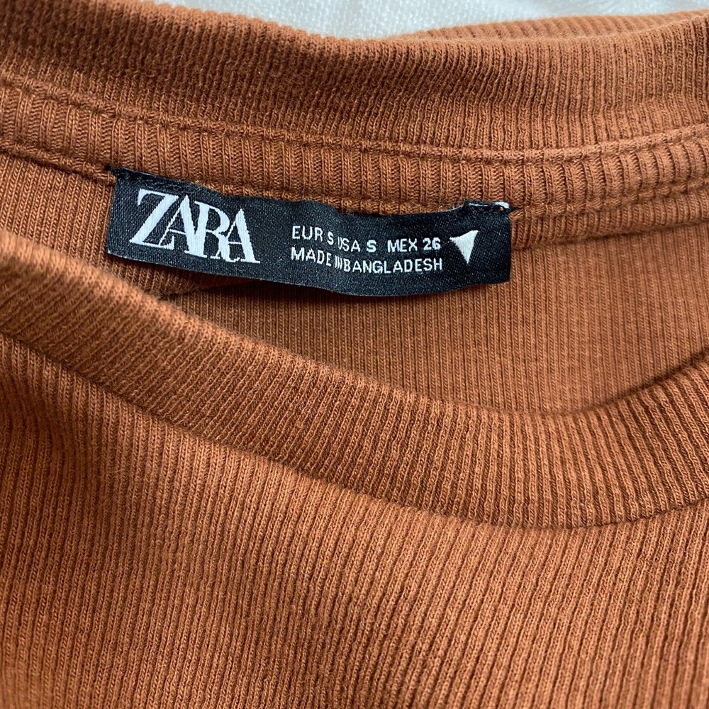 ZARA Brown ruched dress